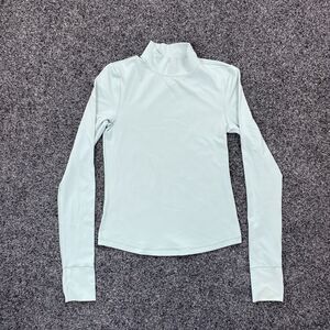 Offline By Aerie Top Long Sleeve Green High Neck Gym Thumbholes Shirt Size XS